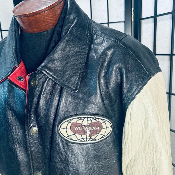Wu-Wear USA Authentic Original Leather RARE Vintage 90s Jacket - Picture 4 of 14